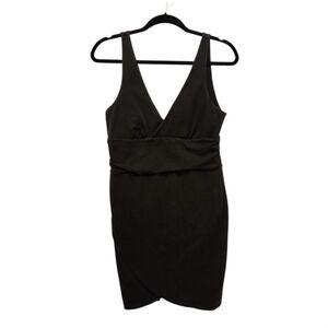 Victoria’s Secret Y2K Black Bra Top Bodycon Mini Dress Sz L 2000s Angel Era Sexy